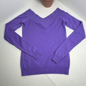 Ralph Lauren Black Label Purple V-Neck Sweater